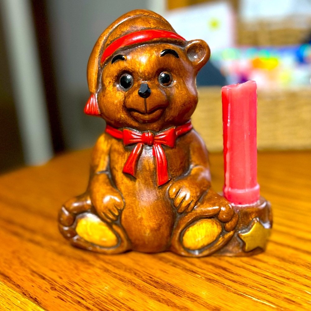Vintage Treasure Craft Bear candle holder CLEARANCE - Picture 1 of 2